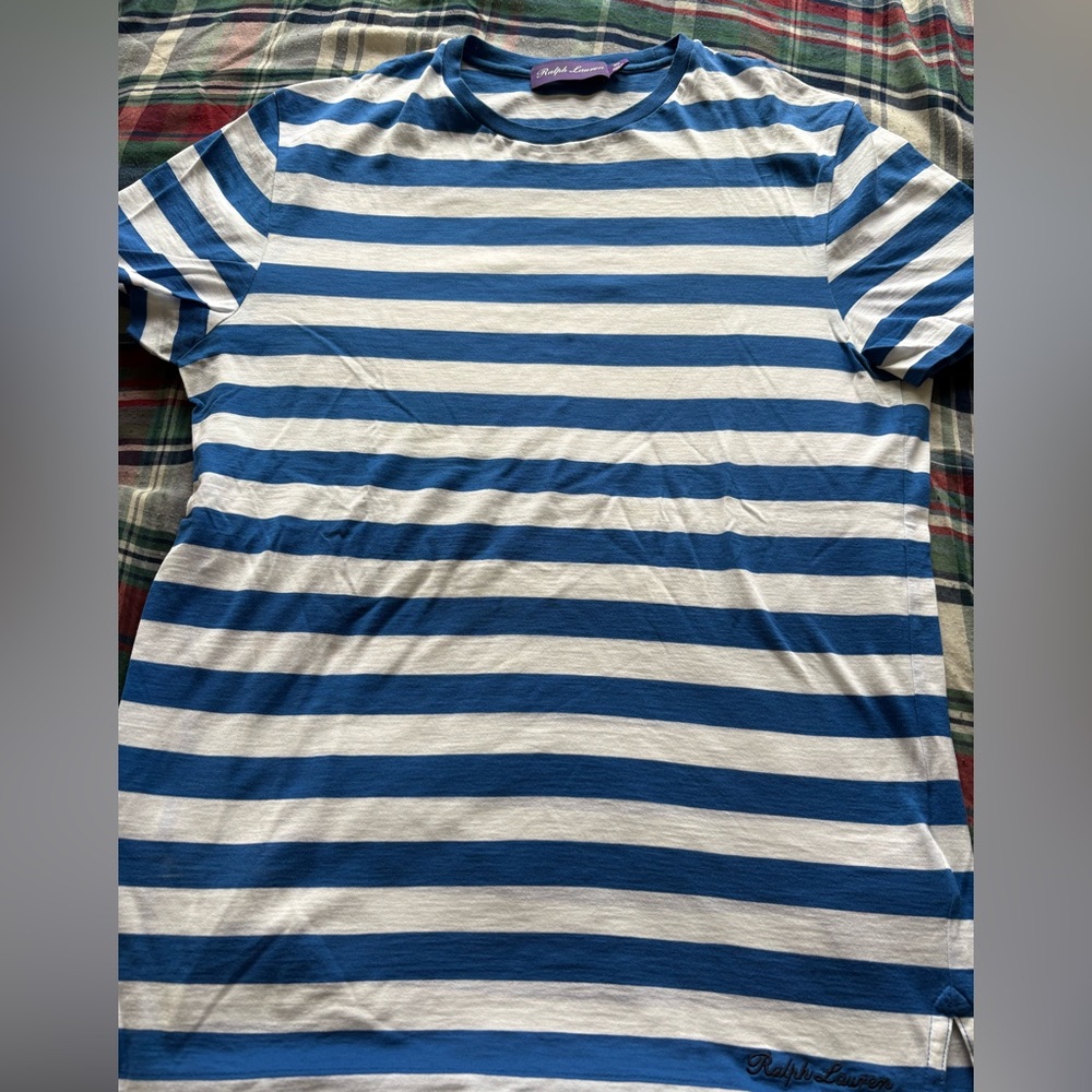 Ralph Lauren purple label striped t shirt size is XS men. Barely used.